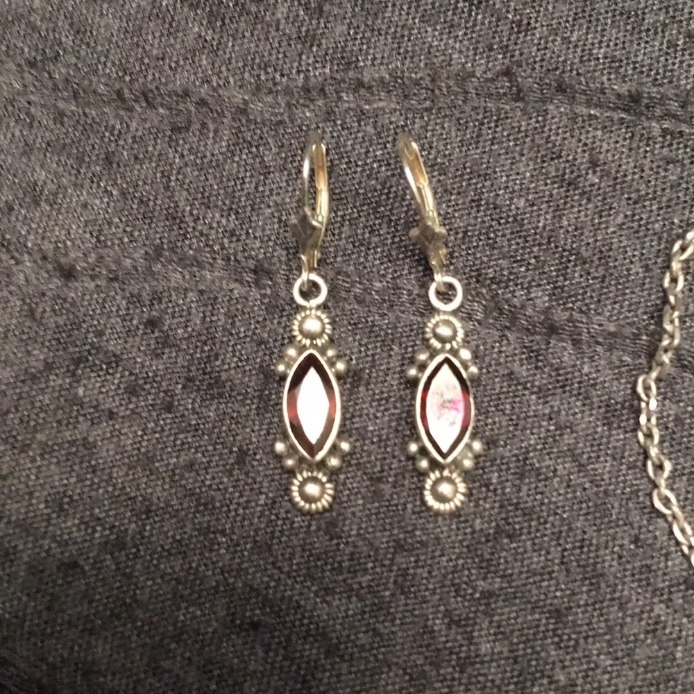 Garnet handmade earrings